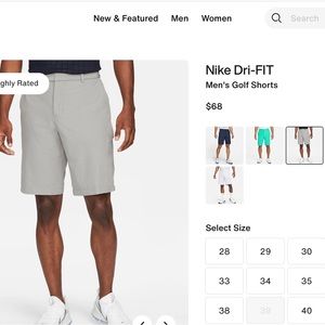 Men’s Nike Dri-Fit Golf Shorts